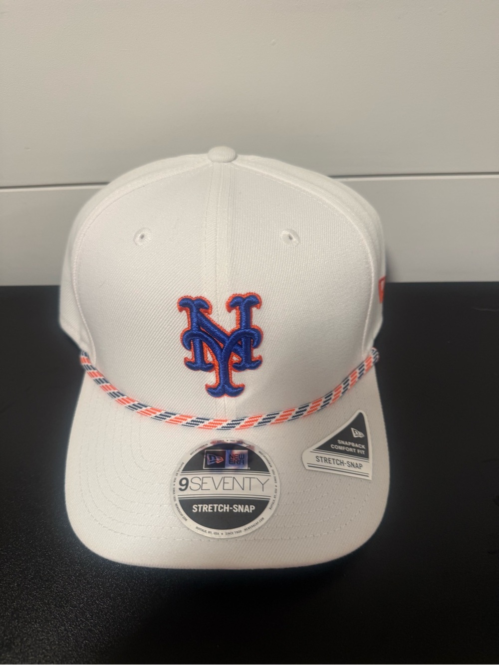 New Era White New York Mets Rope Front Stretch-Snap Cap